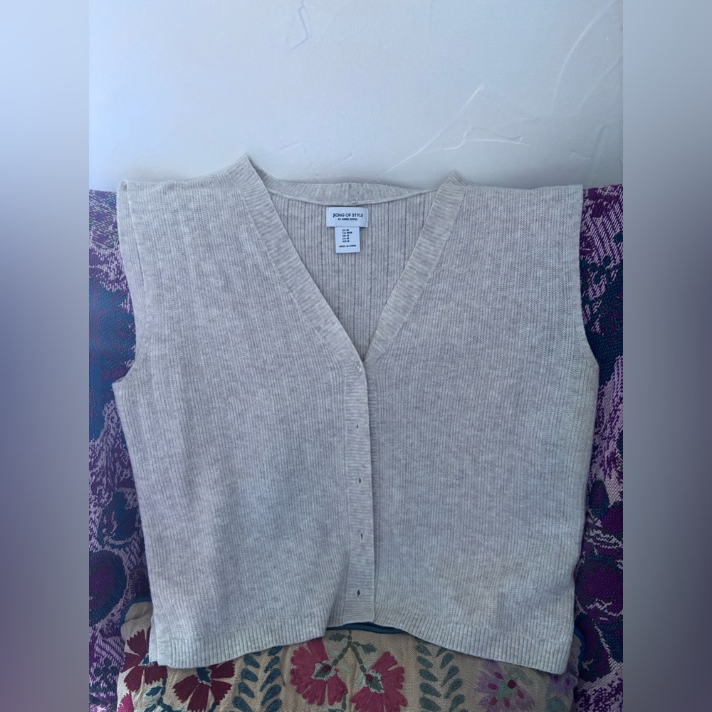 Song of Style Cream V-Neck Sweater Vest